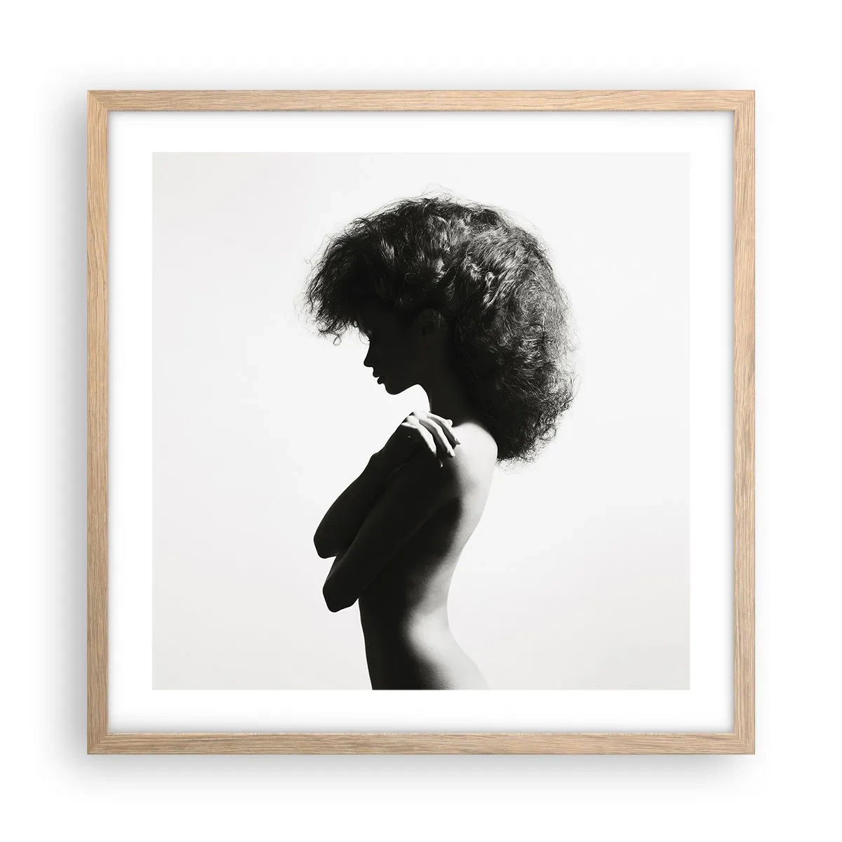 Poster in light oak frame - Like a Flower on a Thin Stem - 50x50 cm