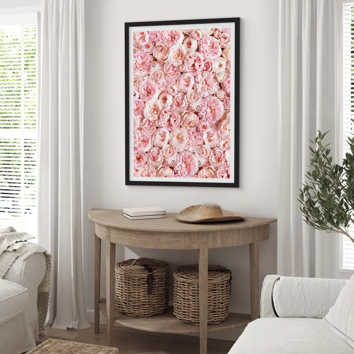Poster in black frame - Decked with Roses - 40x50 cm