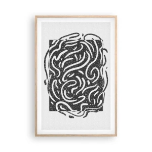 Poster in light oak frame - Abstract: Dance of Joy - 61x91 cm