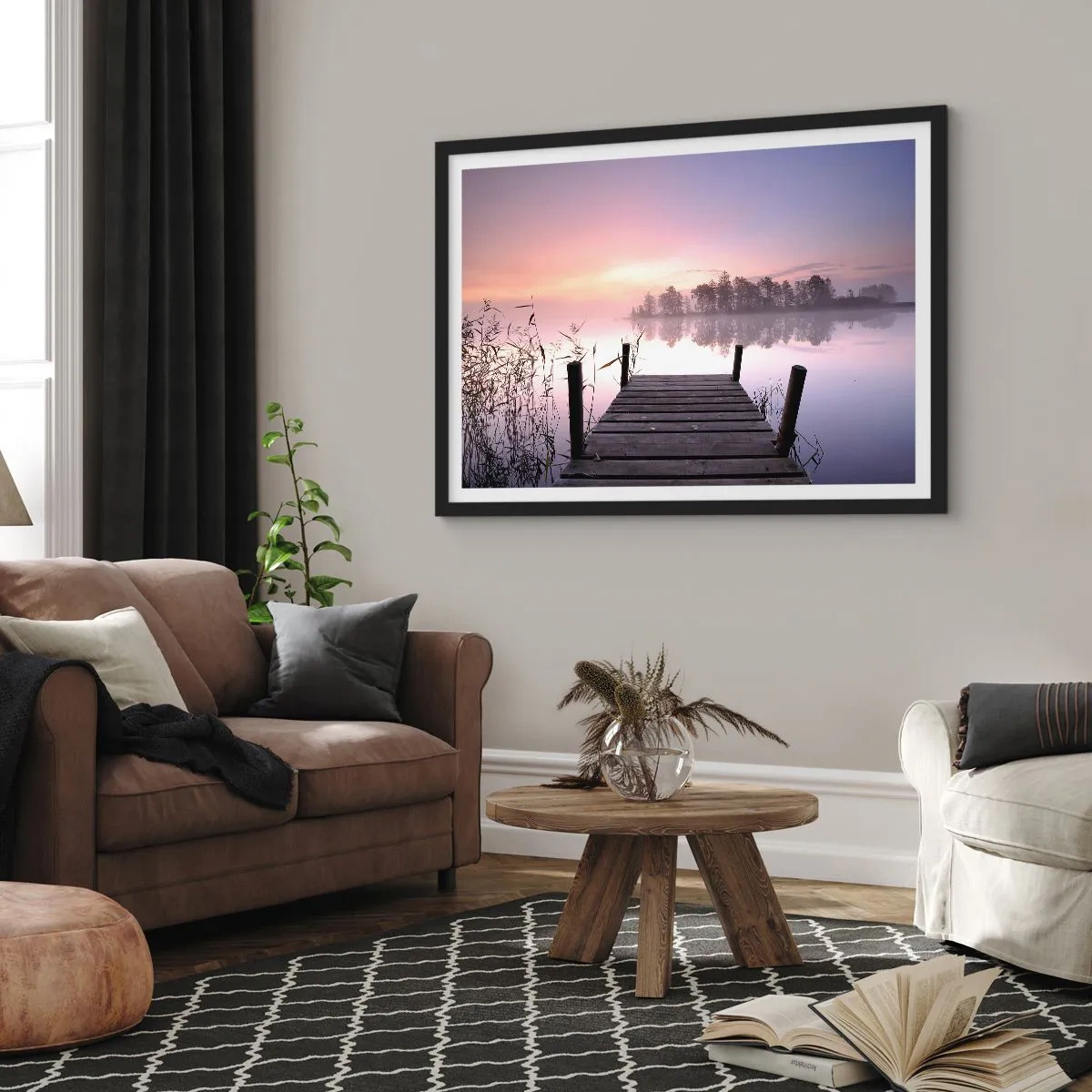 Poster in black frame - Out from a Lilac Fog… - 100x70 cm