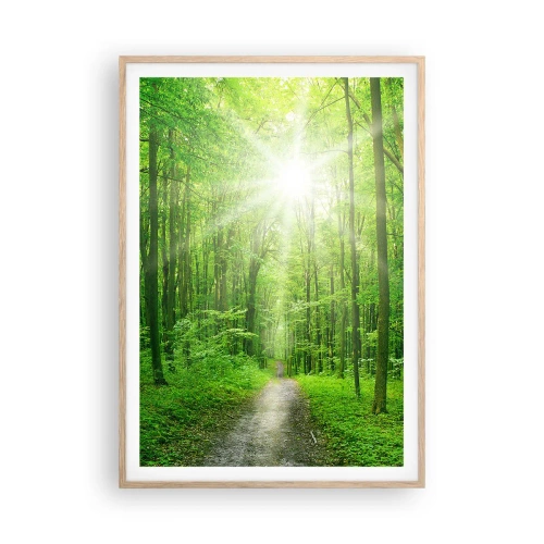 Poster in light oak frame - Green Cathedral - 70x100 cm