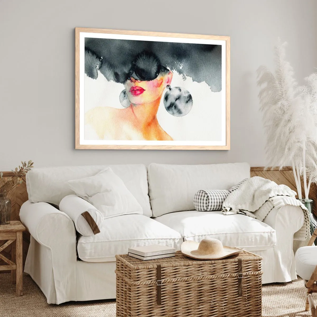 Poster in light oak frame - Secret of Elegance - 40x30 cm