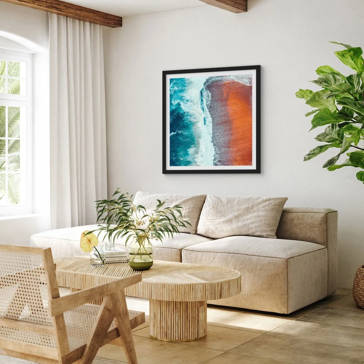 Poster in black frame - Touch of the Ocean - 50x50 cm