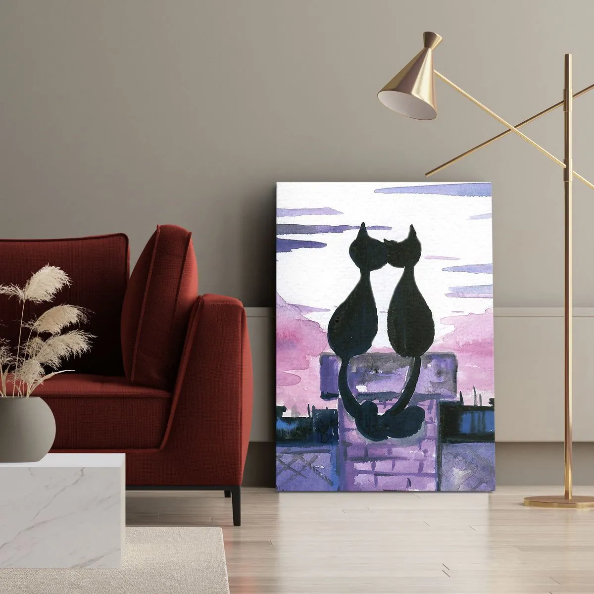 Canvas picture - Rendezvous under the Moon - 55x100 cm