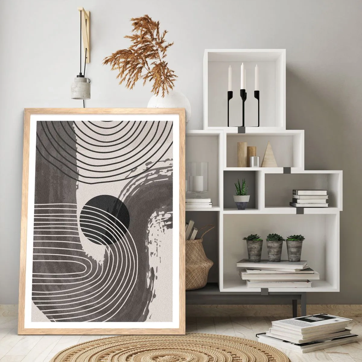 Poster in light oak frame - Oval Wins - 50x70 cm