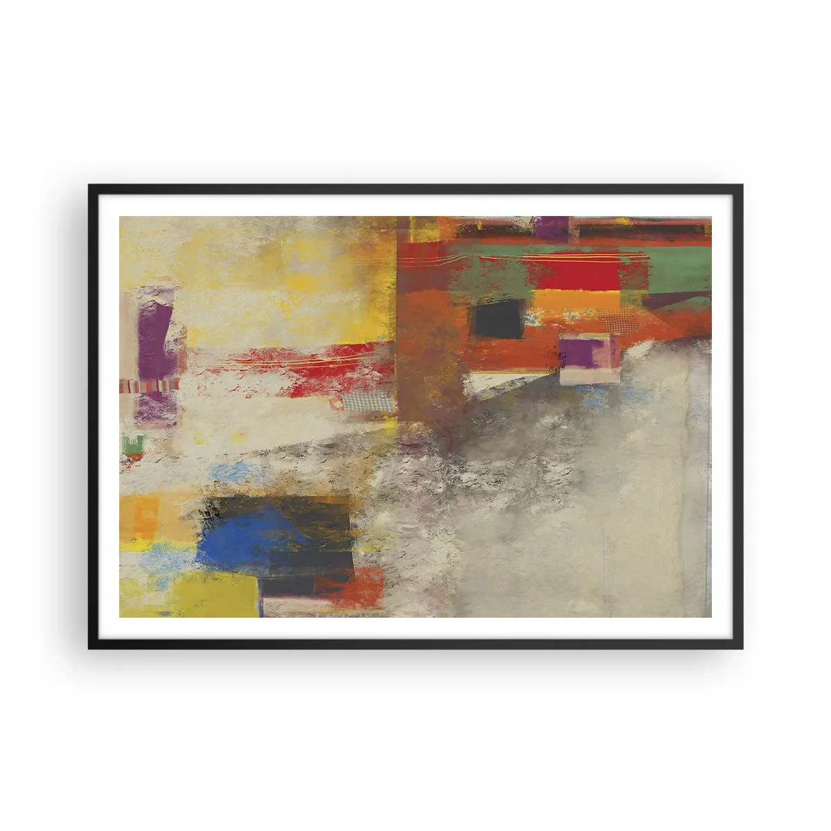 Poster in black frame - Geometry of Colours - 100x70 cm