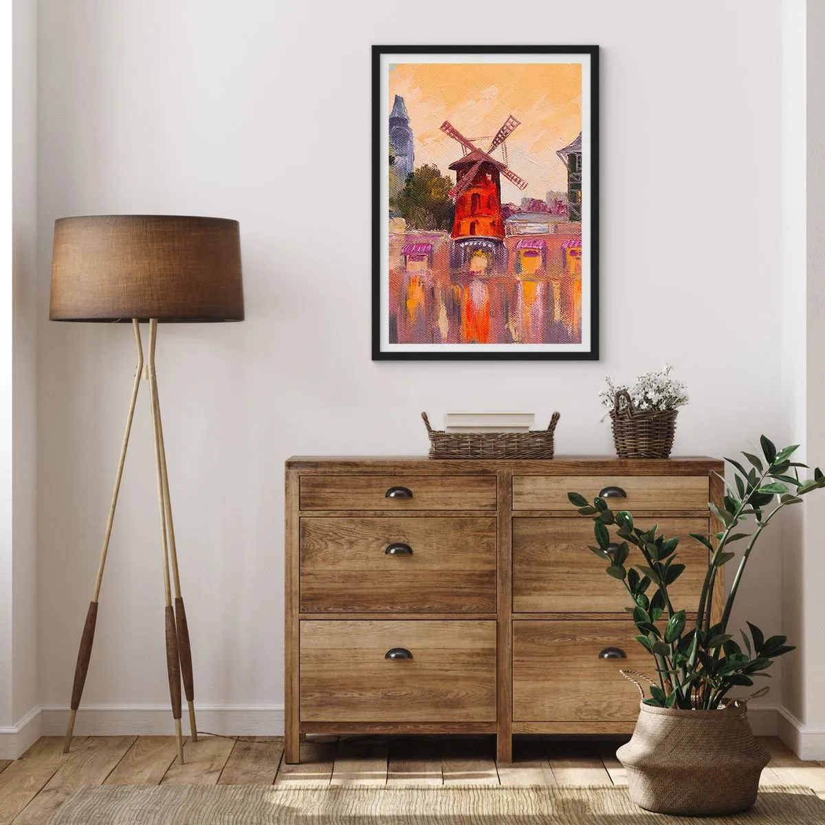 Poster in black frame - Icons of Paris - Moulin Rouge - 61x91 cm