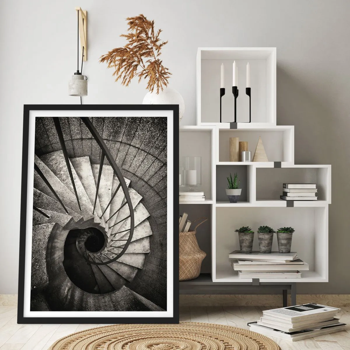 Poster in black frame - Up the Stairs and Down the Stairs - 30x40 cm