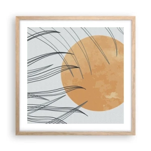 Poster in light oak frame - Always Towards the Sun - 50x50 cm