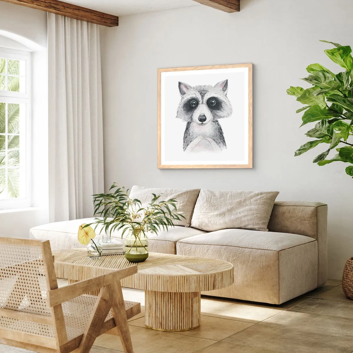 Poster in light oak frame - Emotional Moment - 30x30 cm