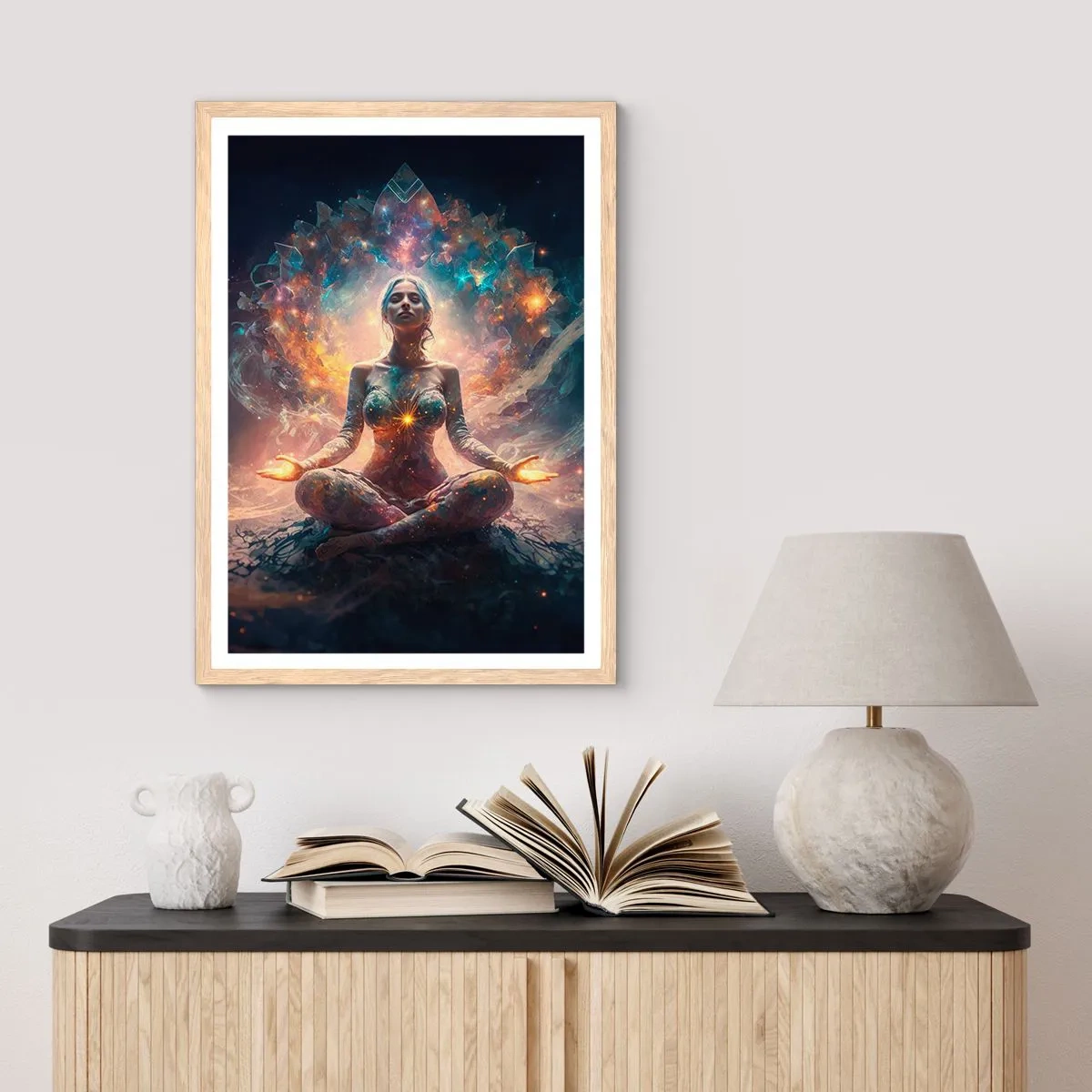 Poster in light oak frame - Good Energy Flow - 30x40 cm