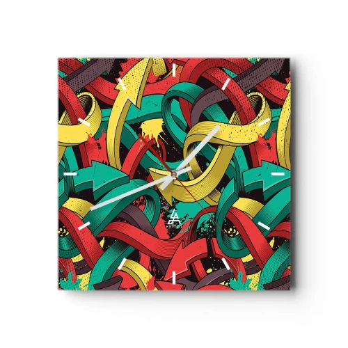 Wall clock - Clock on glass - Which Way? - 40x40 cm
