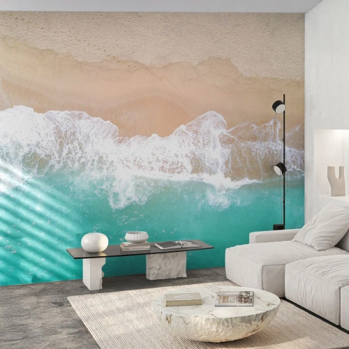 Custom Self-Adhesive Wallpaper Deluxe Sticker - Touch Full of Caress - Landscape, Sea wave, Beach