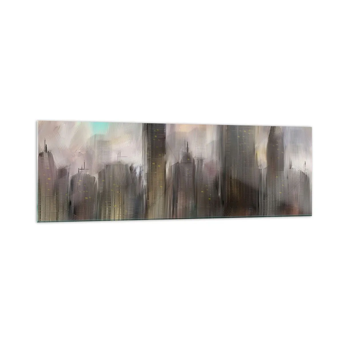 Glass picture - Composition of Steel, Stone and Fog - 160x50 cm