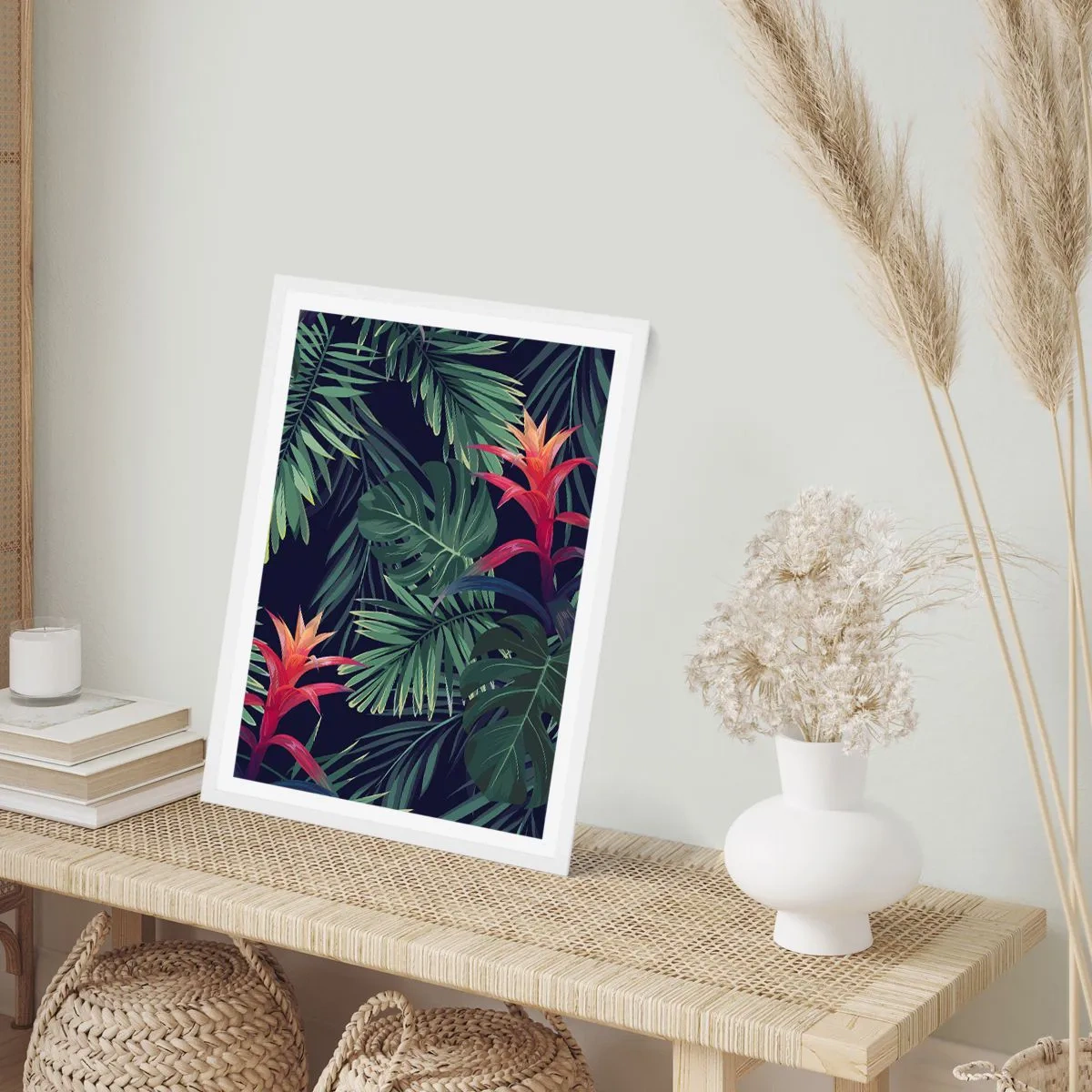 Poster in white frmae - Burn in Green - 40x50 cm