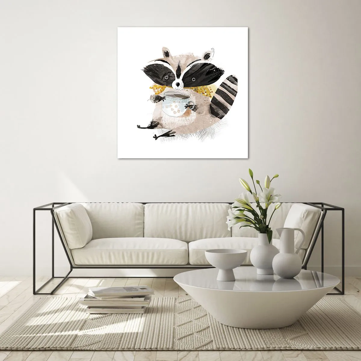 Glass picture - My Friend Raccoon - 50x50 cm