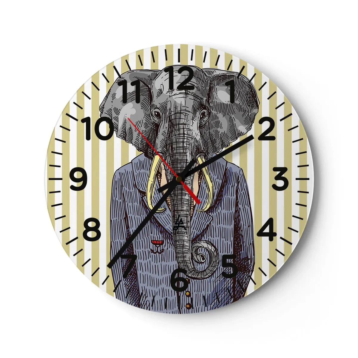 Wall clock - Clock on glass - Elegant By Nature - 40x40 cm