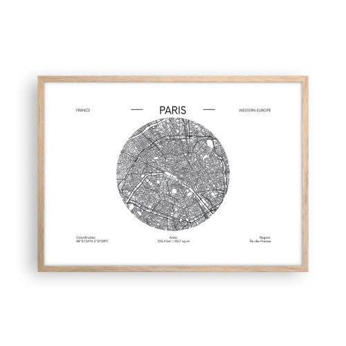 Poster in light oak frame - Anatomy of Paris - 70x50 cm