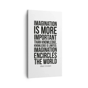 Canvas picture - Einstein about Power of Imagination - 45x80 cm