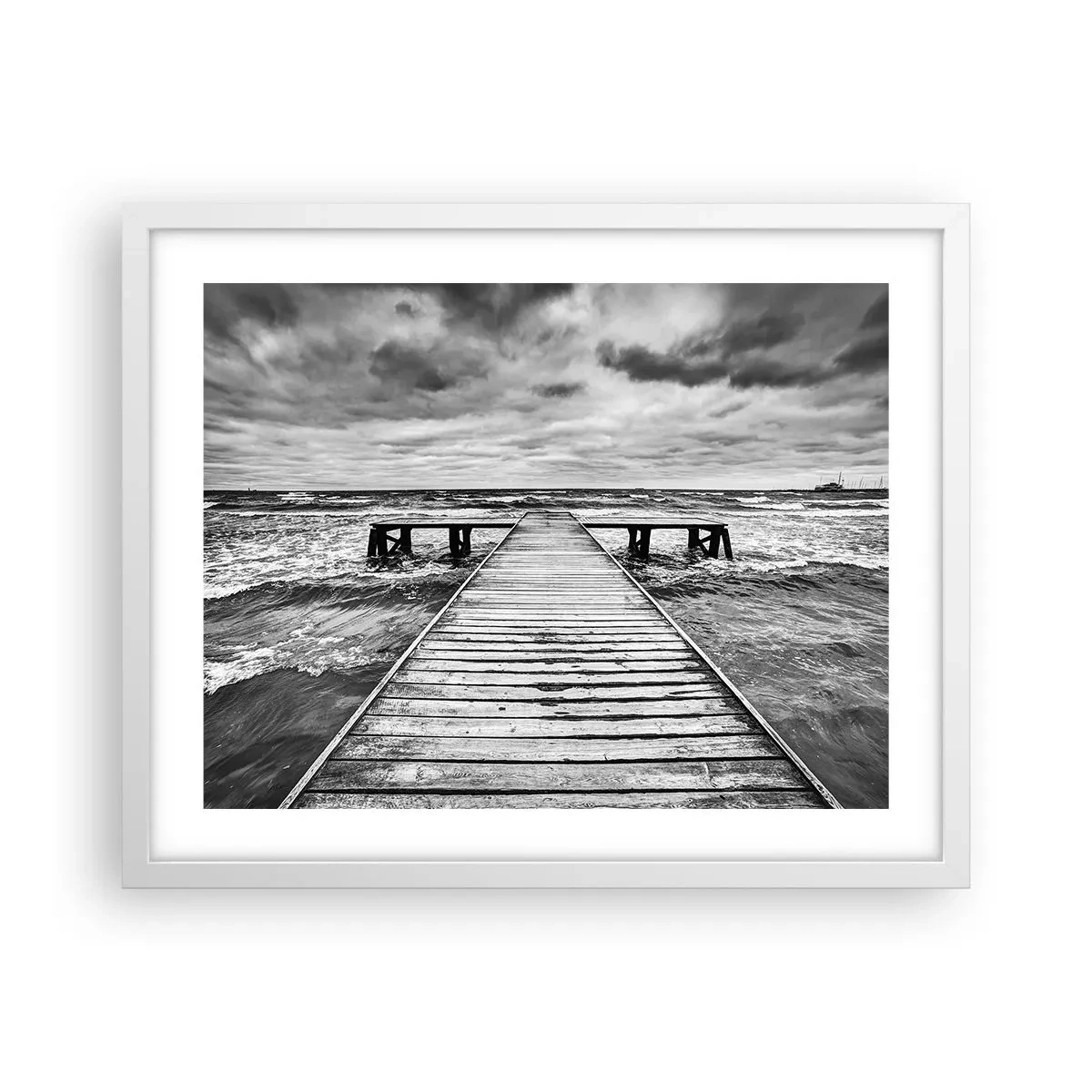 Poster in white frmae - Waiting for the Wind to Blow away - 50x40 cm