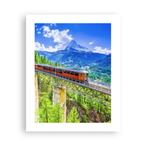 Poster - Train Through the Alps - 40x50 cm