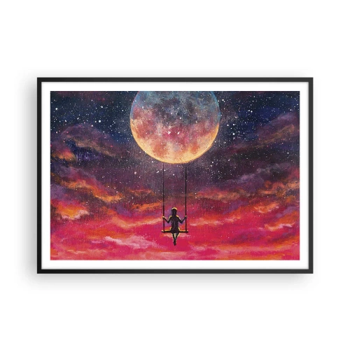Poster in black frame - Swinging in the Clouds - 100x70 cm