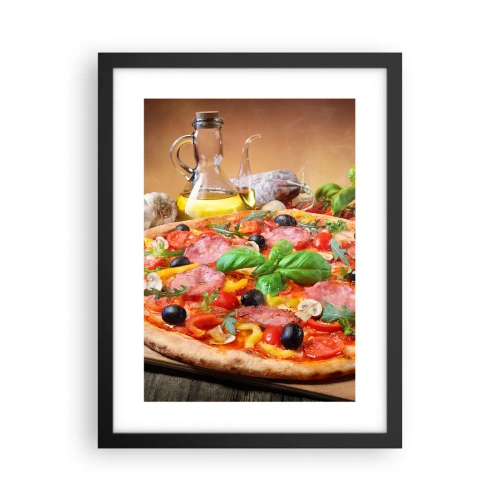 Poster in black frame - With a Real Italian Flavouring - 30x40 cm