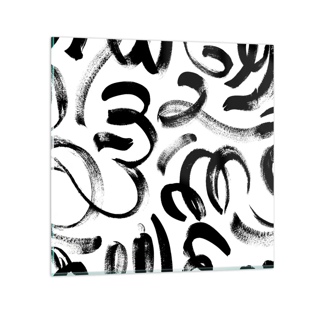 Glass picture - Black on White - 30x30 cm