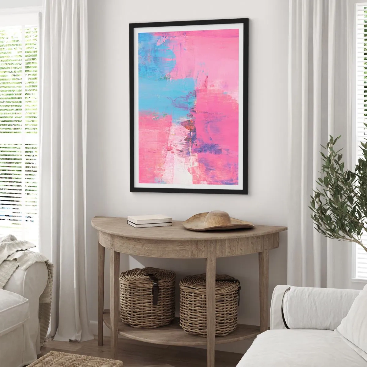Poster in black frame - Pink, Blue and a Pinch of Light - 30x40 cm