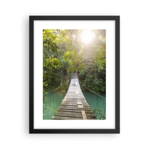 Poster in black frame - Azure Water in Azure Forest - 30x40 cm