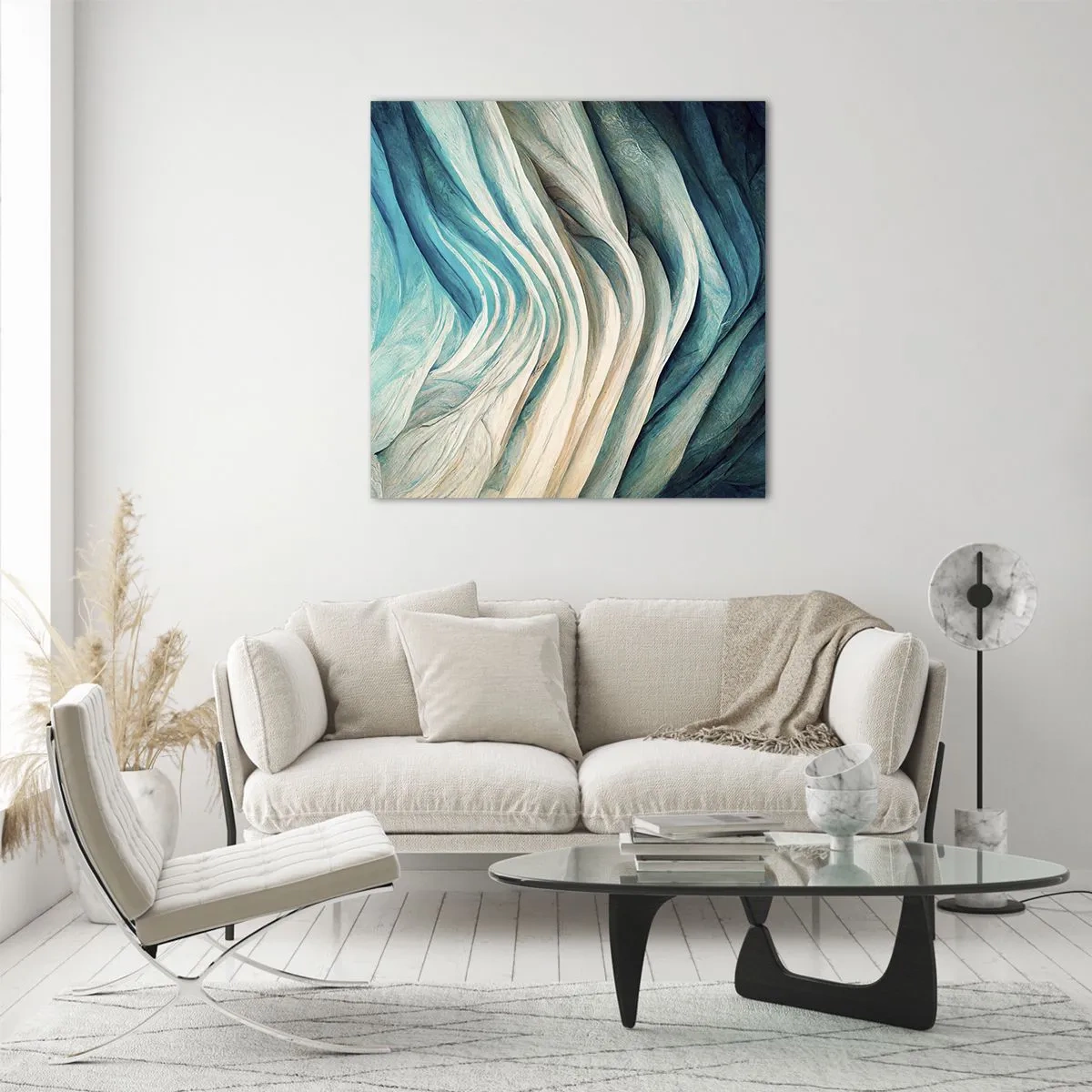 Glass picture - Blue Insatiability - 40x40 cm