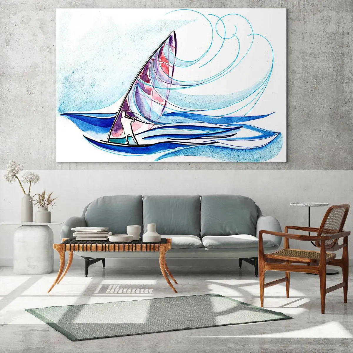 Glass picture - In the Rhythm of the Waves - 120x80 cm