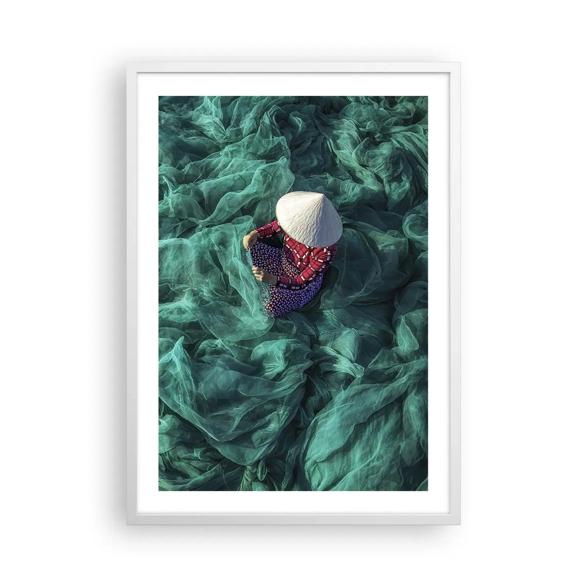 Poster in white frmae - In the Sea of Nets - 50x70 cm