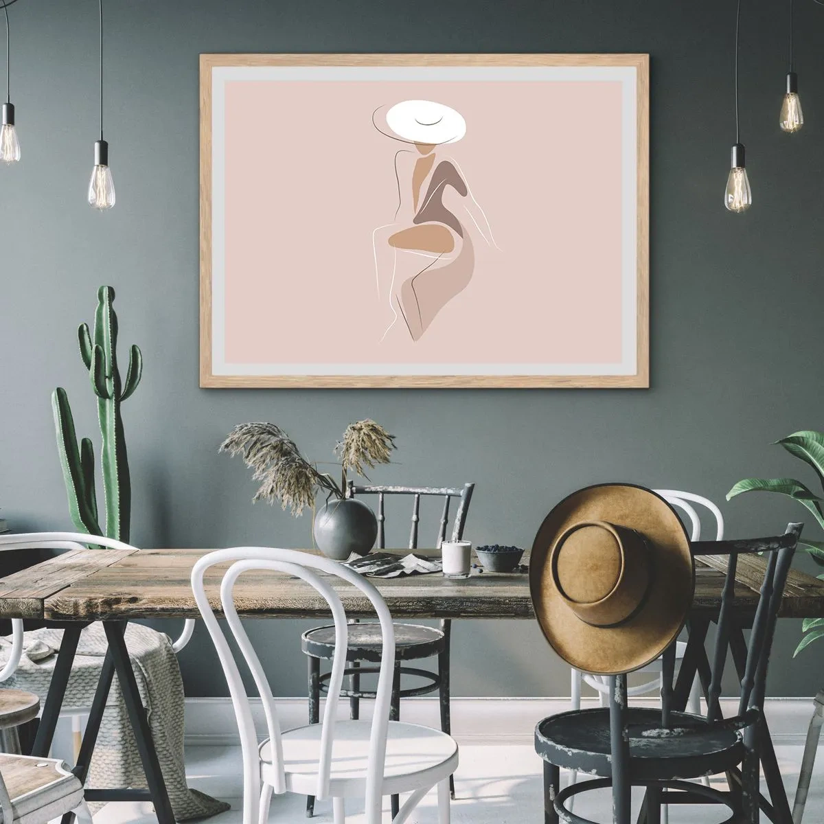 Poster in light oak frame - Being a Lady - 50x40 cm