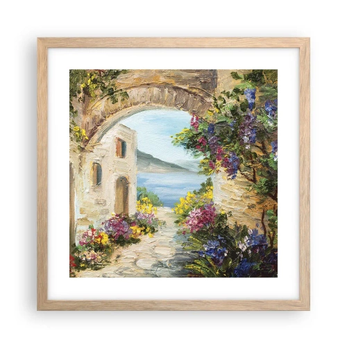 Poster in light oak frame - Charm of a Sea Province - 40x40 cm