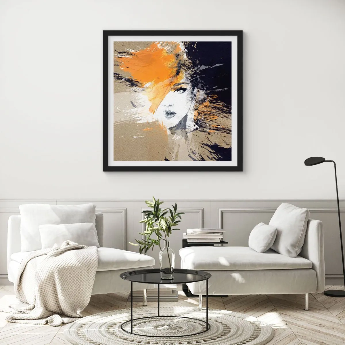 Poster in black frame - And There Was Light - 50x50 cm