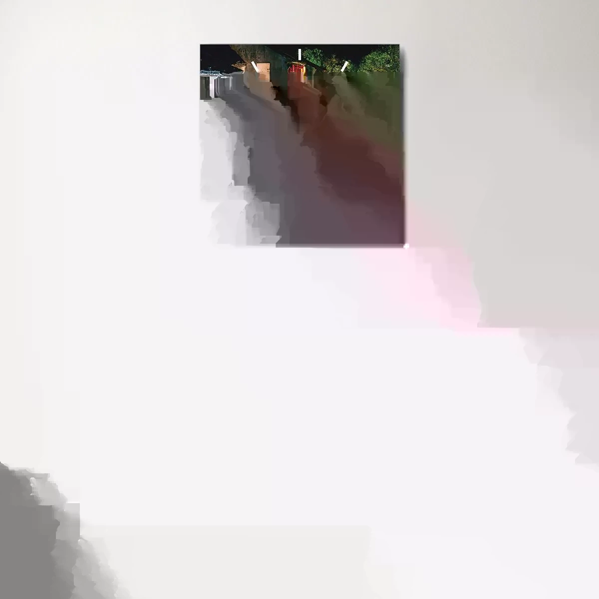 Wall clock - Clock on glass - Evening on a Chinese Street - 30x30 cm