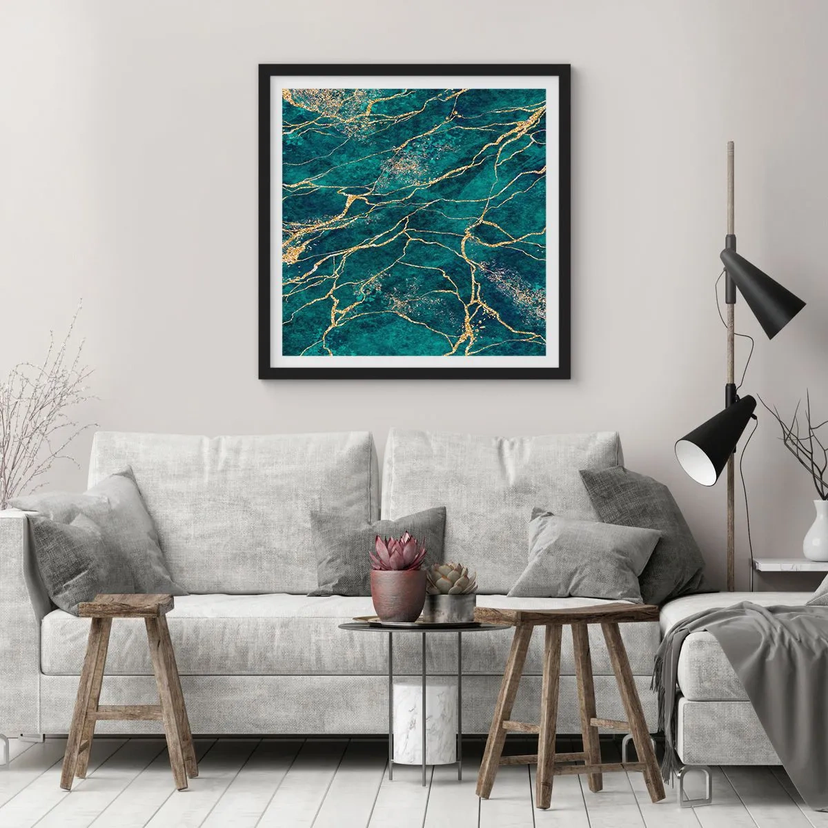 Poster in black frame - Gold Vein - 30x30 cm
