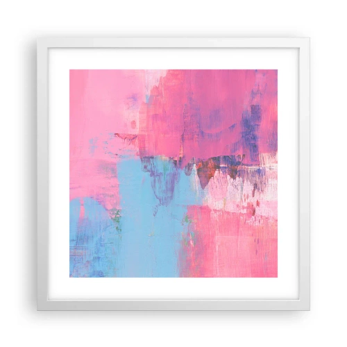 Poster in white frmae - Pink, Blue and a Pinch of Light - 40x40 cm