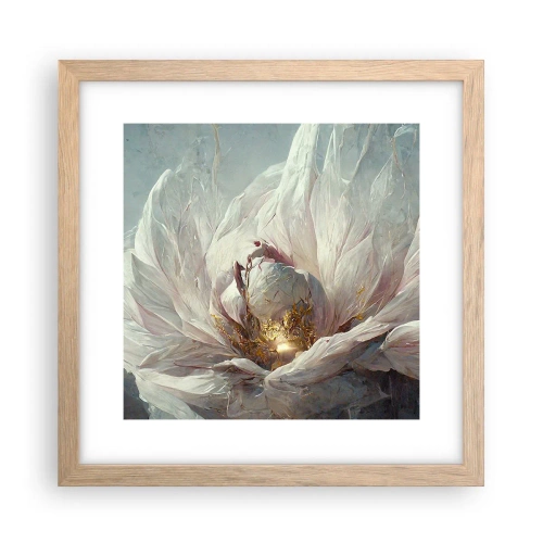 Poster in light oak frame - It Blooms Once Every Hunderd Years - 30x30 cm
