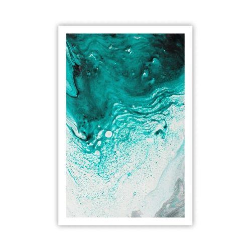 Poster - Dissolving in White and Turquoise - 61x91 cm