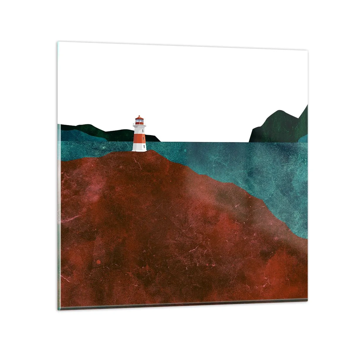 Glass picture - Gazing at the Sea - 40x40 cm