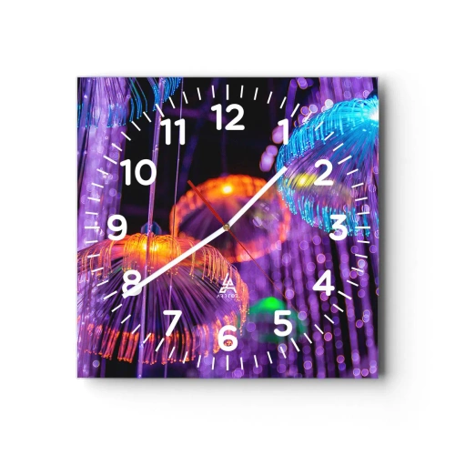 Wall clock - Clock on glass - Light Fountain - 30x30 cm