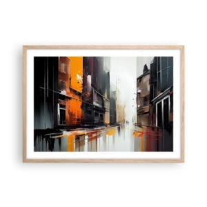 Poster in light oak frame - Rainy Day - 70x50 cm