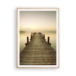 Poster in light oak frame - Before Dawn, Dawn, Light - 70x100 cm