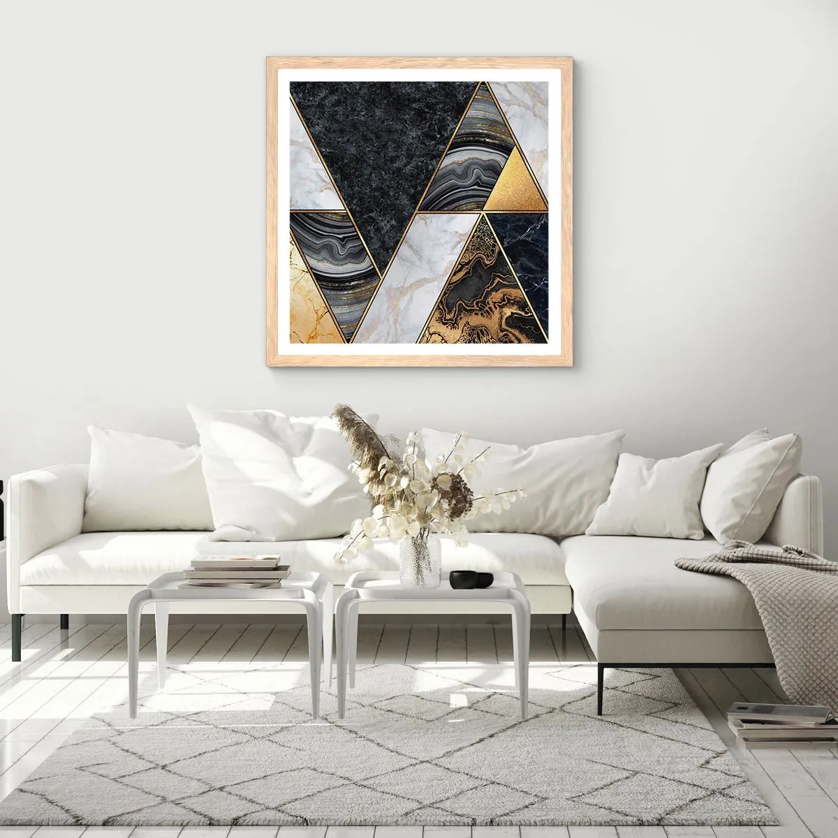 Poster in light oak frame - Stone on Stone - 50x50 cm