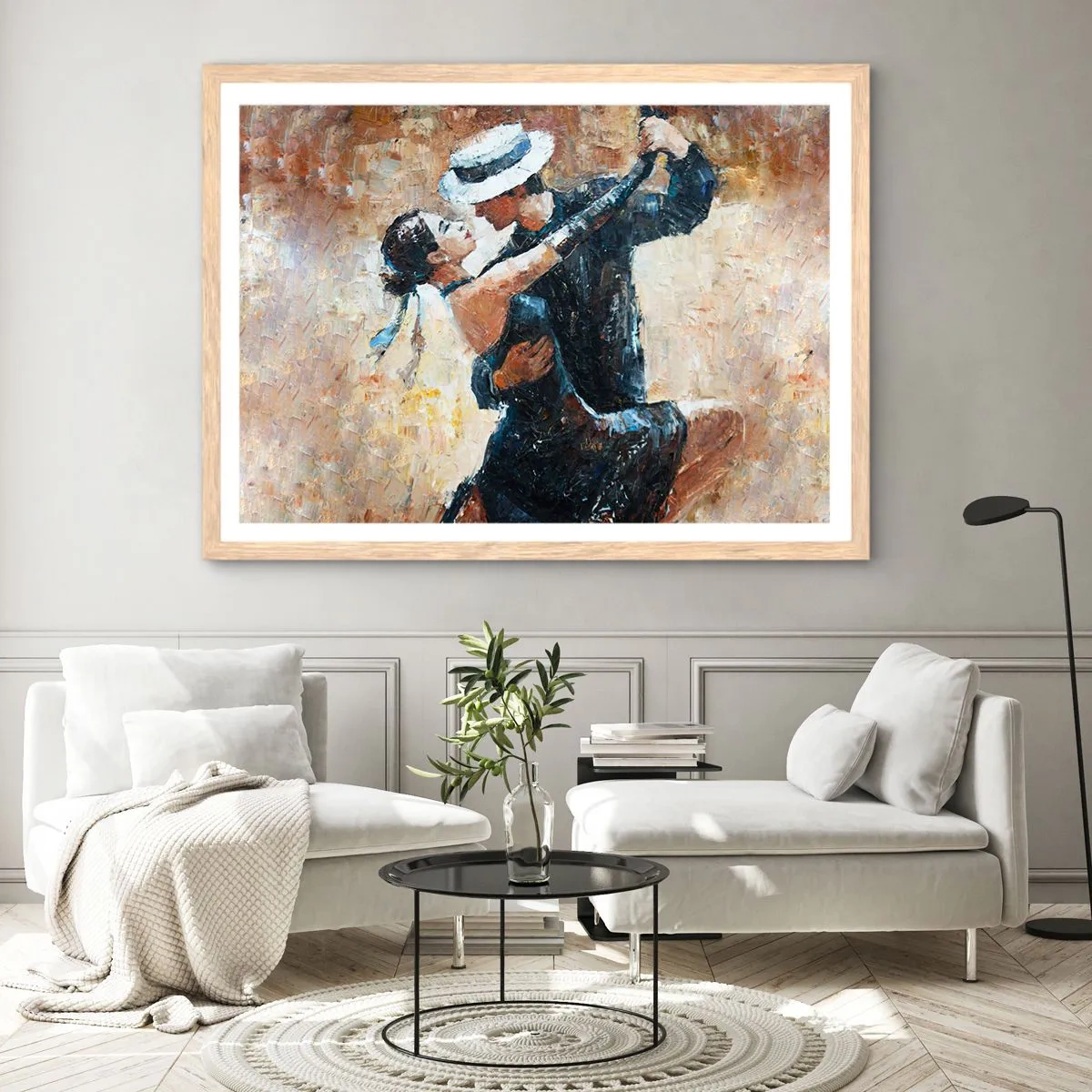 Poster in light oak frame - Rudolf Valentino Style - 91x61 cm