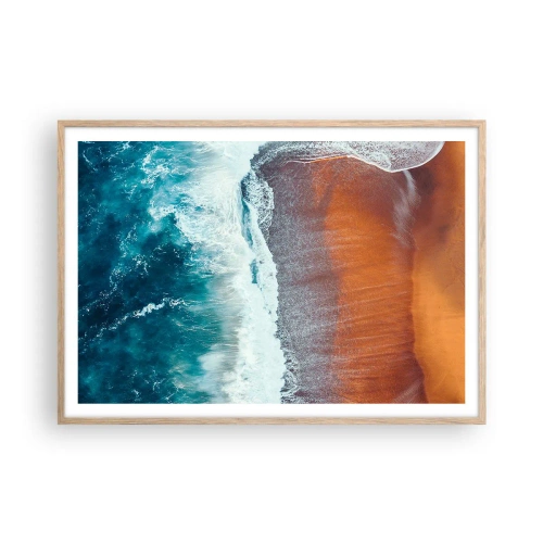 Poster in light oak frame - Touch of the Ocean - 100x70 cm