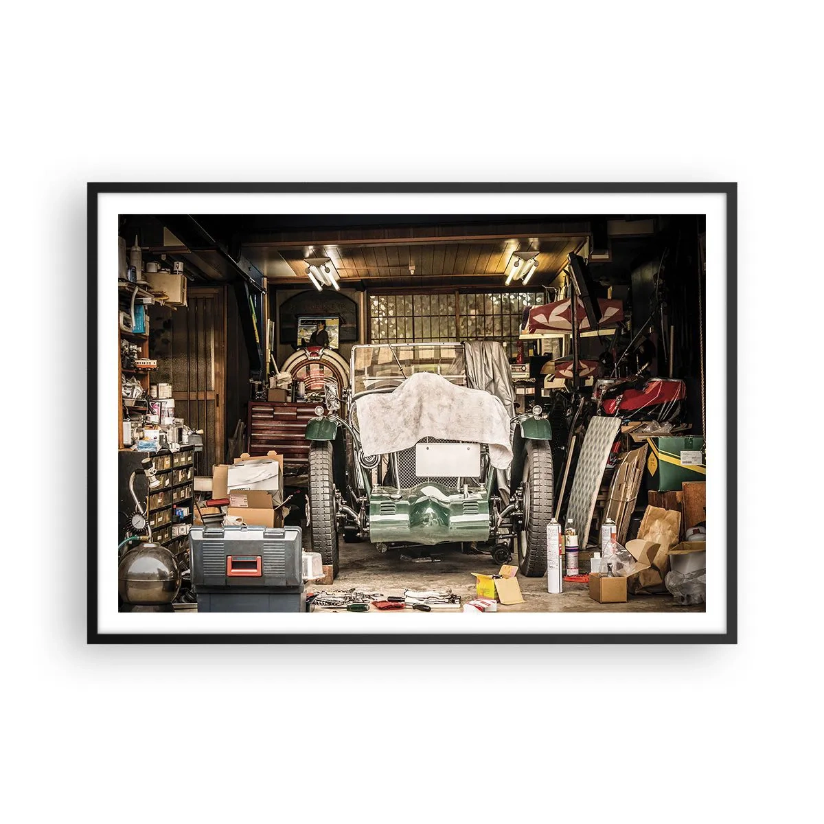 Poster in black frame - Back to the Past - 100x70 cm