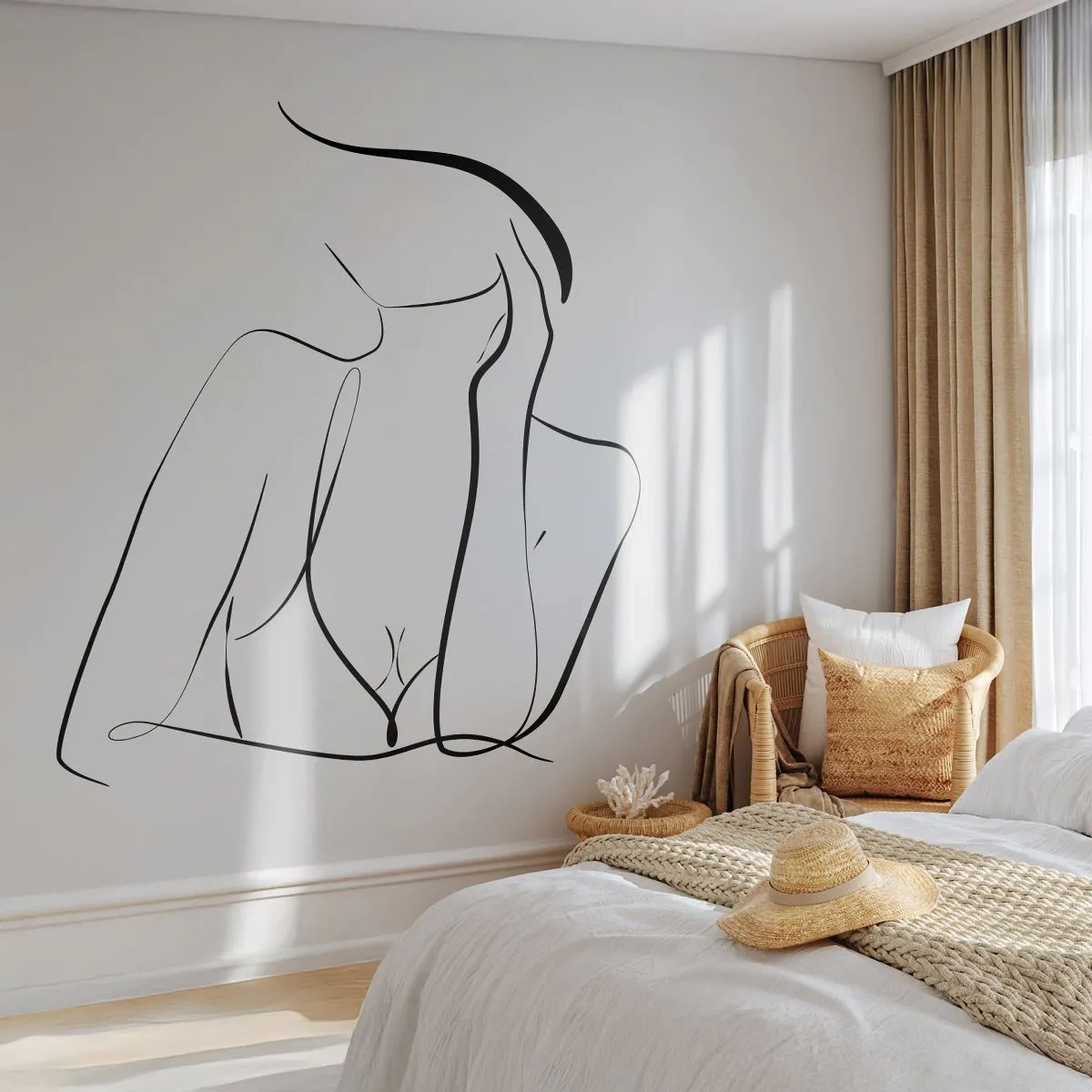 Custom Wallpaper Standard Eco - On Waves of Dreams - Woman, Graphics, Piece